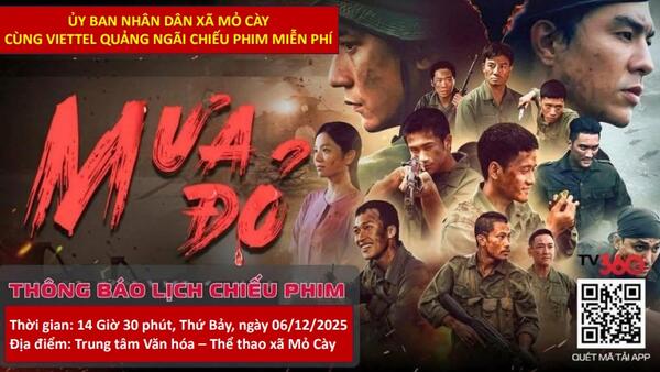 XÃ MỎ CÀY TỔ CHỨC THÀNH CÔNG CHƯƠNG TRÌNH CHIẾU PHIM “MƯA ĐỎ” – GÓP PHẦN GIÁO DỤC TRUYỀN THỐNG CÁCH MẠNG, TÔN VINH GIÁ TRỊ HÒA BÌNH.