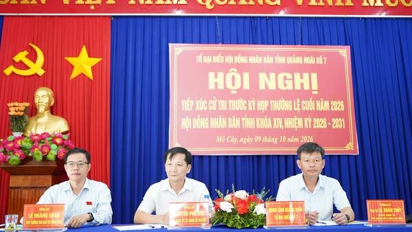 TỔ ĐẠI BIỂU SỐ 7 HĐND TỈNH TIẾP XÚC CỬ TRI TẠI XÃ MỎ CÀY TRƯỚC KỲ HỌP CUỐI NĂM 2026
